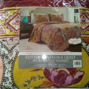 Quilt Set - Full/Queen - Purple and Orange